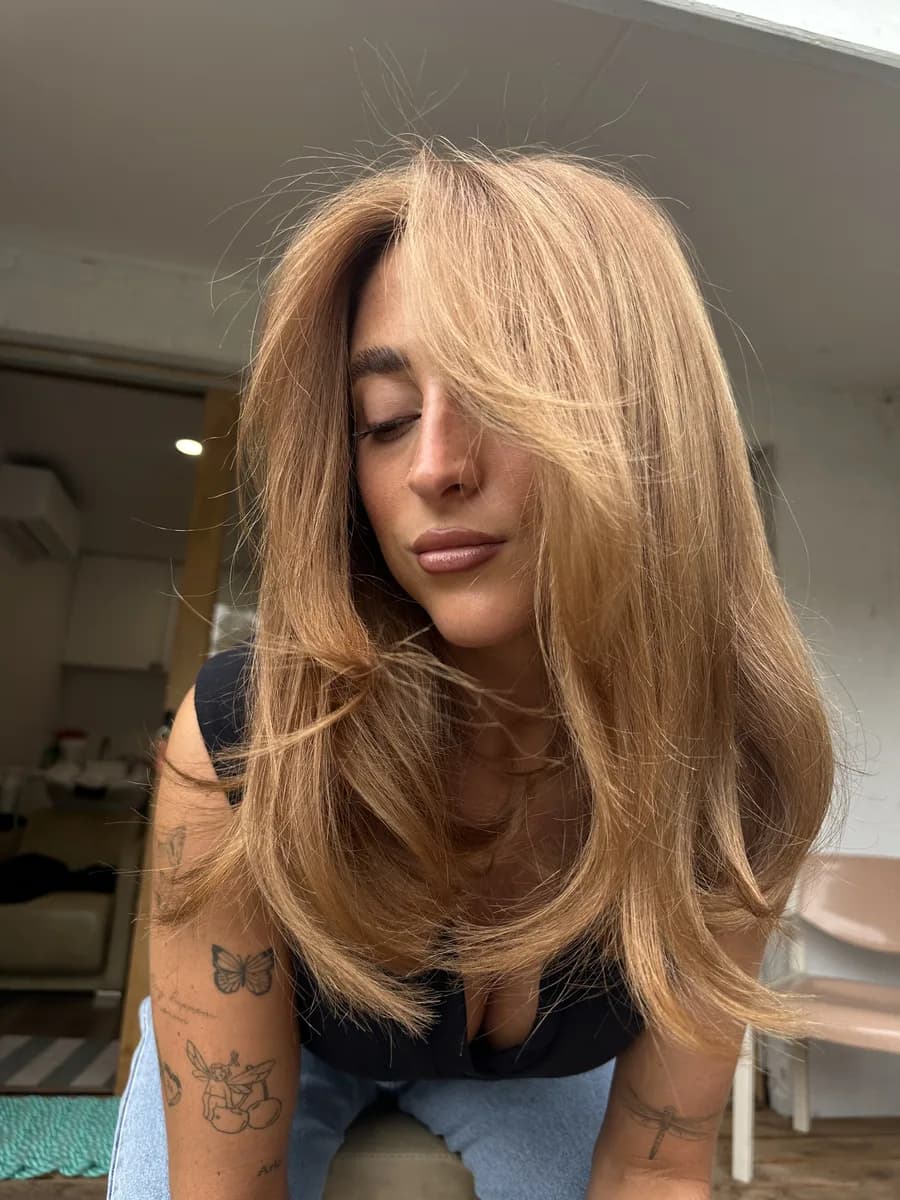 Rich copper colour and blowout